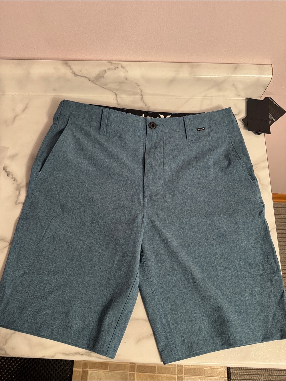Hurley Teal Blue Flat Front Hybrid Shorts - Picture 3 of 3